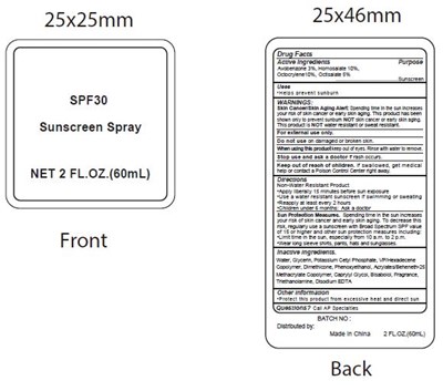 60ml (Label  Sunscreen Spray Spf30 60ml)